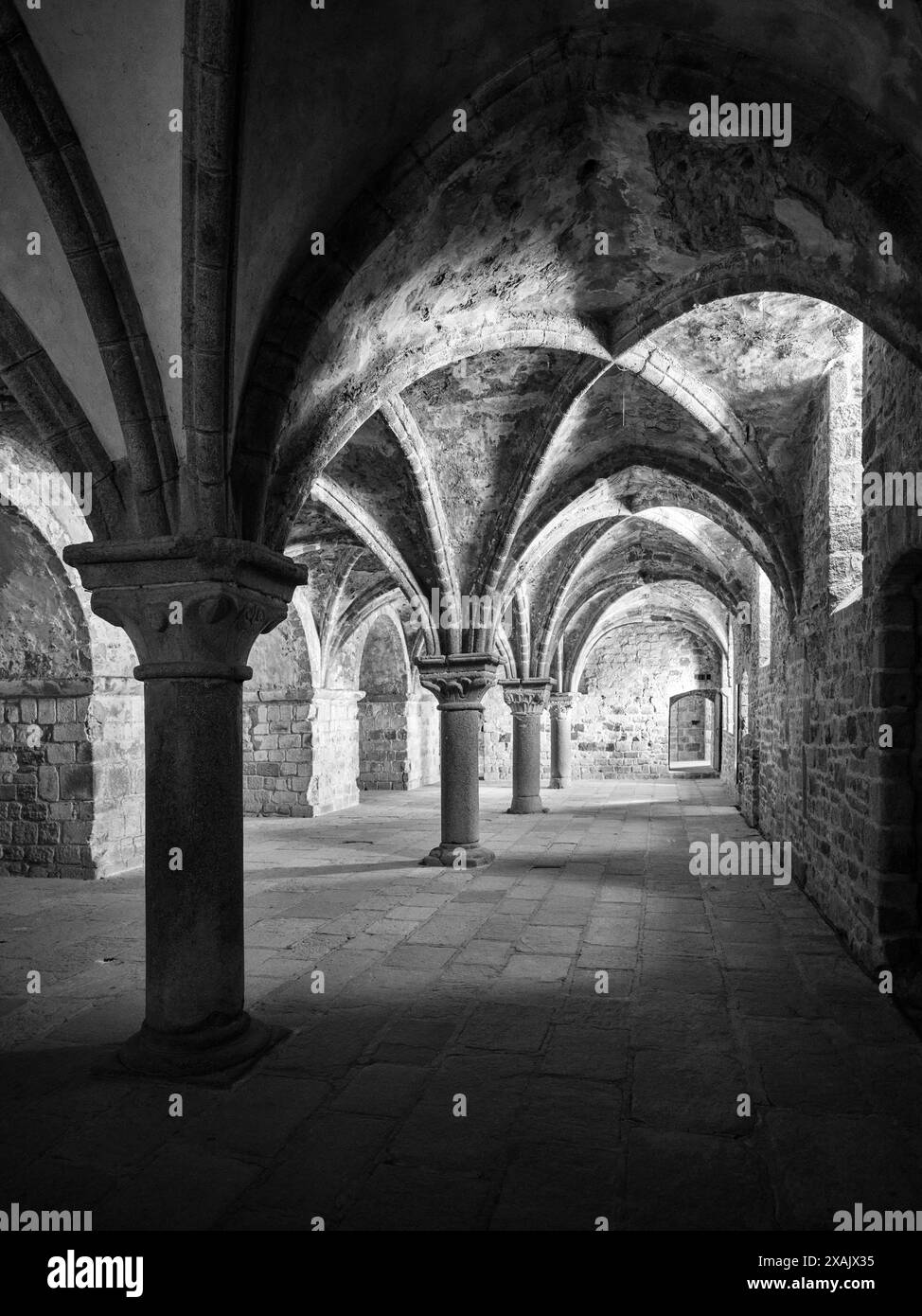 Klosterkomplex am Mont Saint Michel, Frankreich Stockfoto