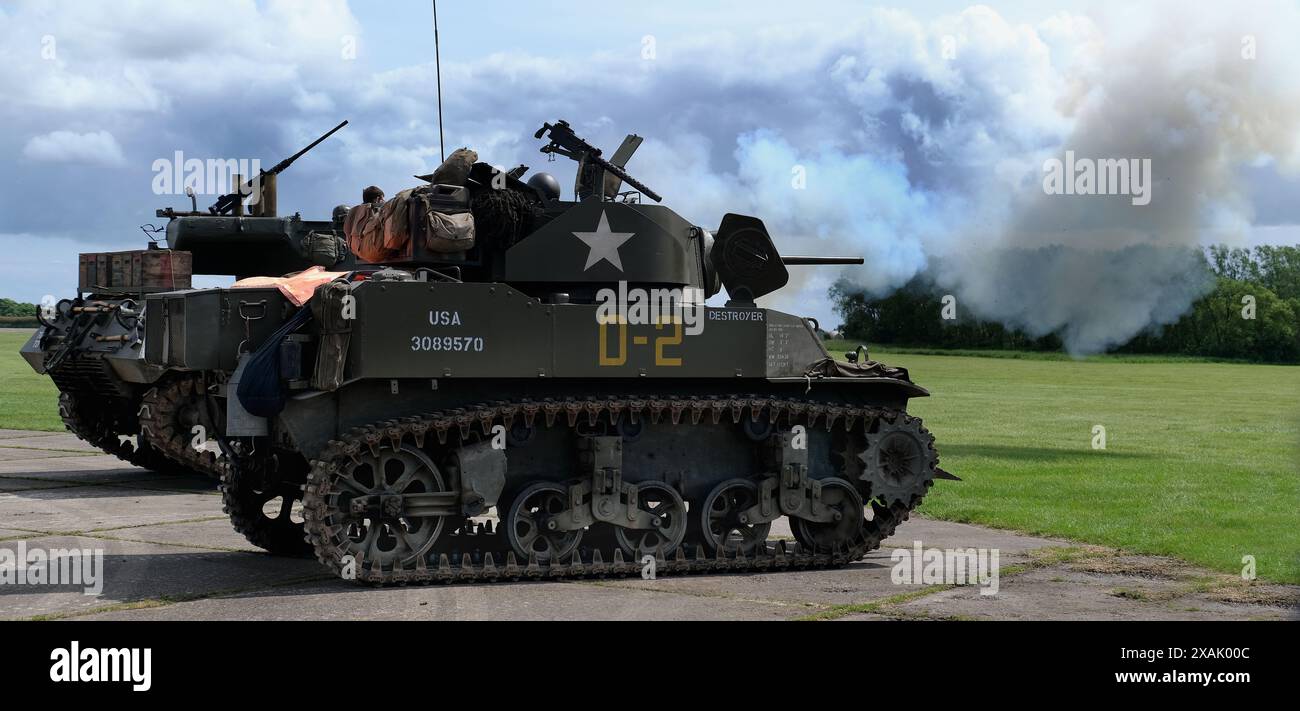 Der M3 Stuart war ein amerikanischer Leichtpanzer des Zweiten Weltkriegs. Eine verbesserte Version des Panzers wurde 1942 als M5 in Dienst gestellt Stockfoto