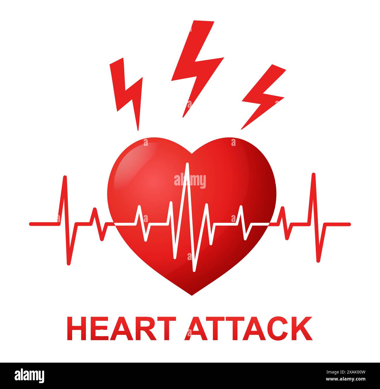 Herzinfarkt, Herzschlag Pulsrhythmus, Herzschmerzen, Herzinsuffizienz Schlaganfall, Behandlung von Herz-Kreislauf-Erkrankungen. Medizinisches EKG-Kardiogramm. Gesundheitssymbol Stock Vektor