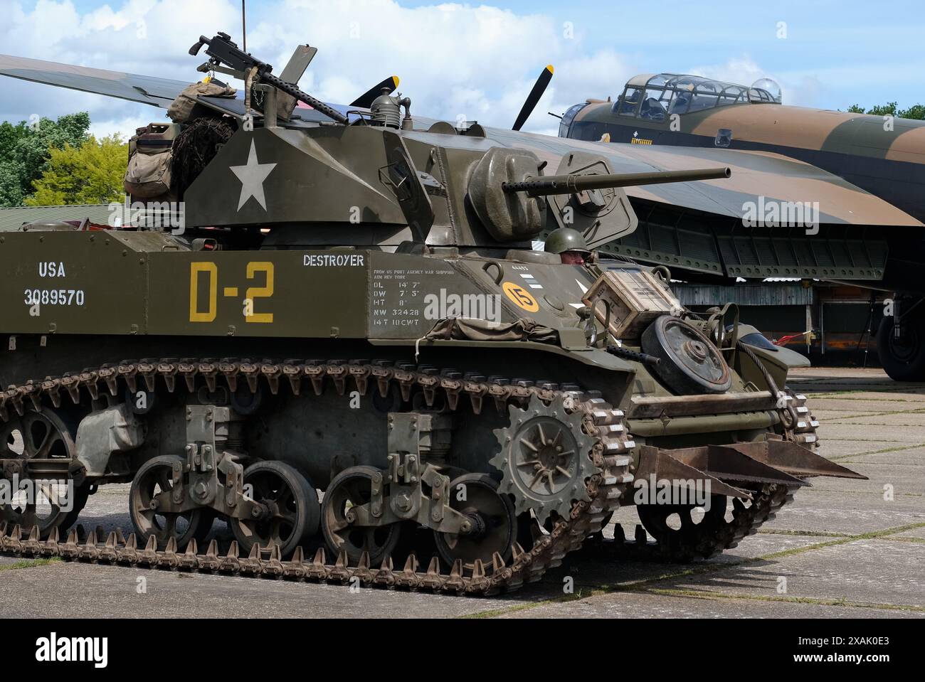 Der M3 Stuart war ein amerikanischer Leichtpanzer des Zweiten Weltkriegs. Eine verbesserte Version des Panzers wurde 1942 als M5 in Dienst gestellt Stockfoto