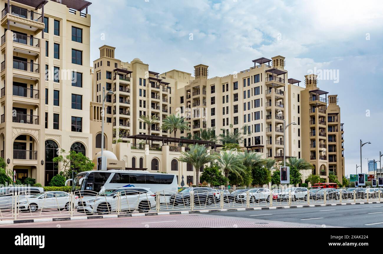 Lamtara, Apartmenthaus, Luxuswohnungen, Madinat Jumeirah, Dubai, Vereinigte Arabische Emirate, Naher Osten, Asien Stockfoto