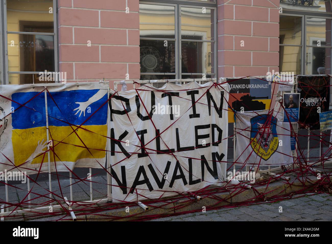 Antirussisches Protestzeichen, Tallinn, Estland Stockfoto