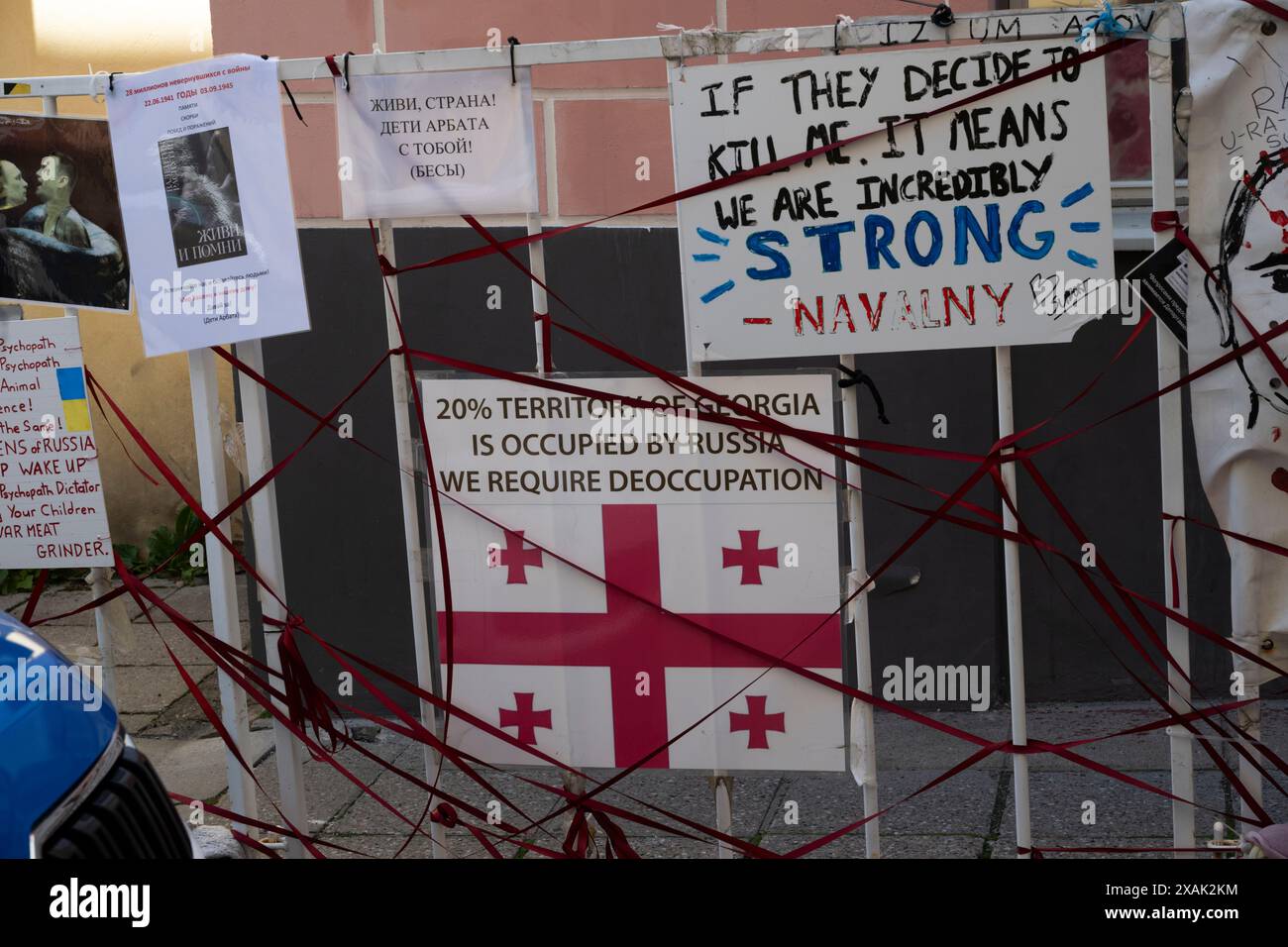 Antirussisches Protestzeichen, Tallinn, Estland Stockfoto