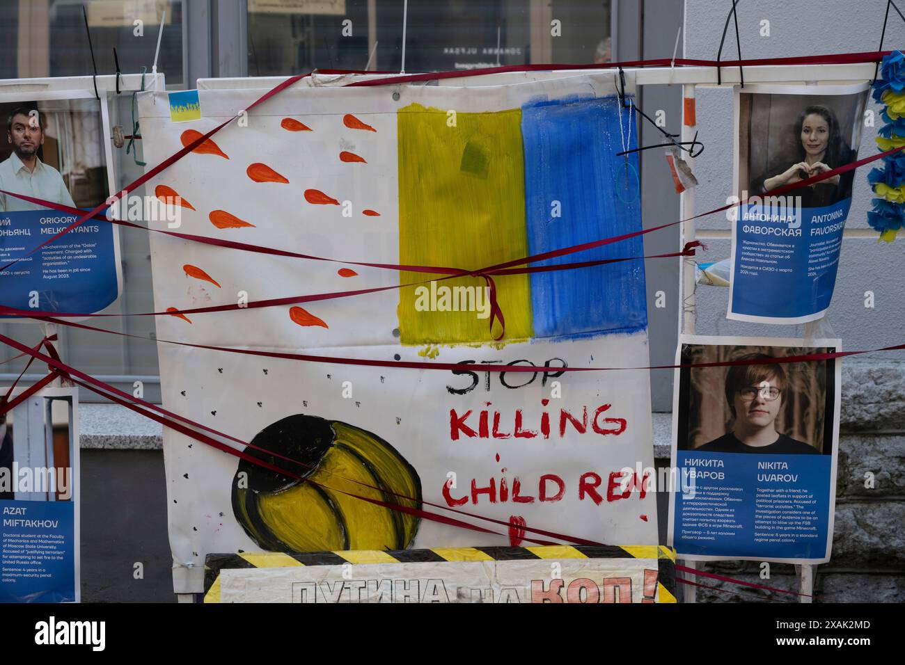 Antirussisches Protestzeichen, Tallinn, Estland Stockfoto