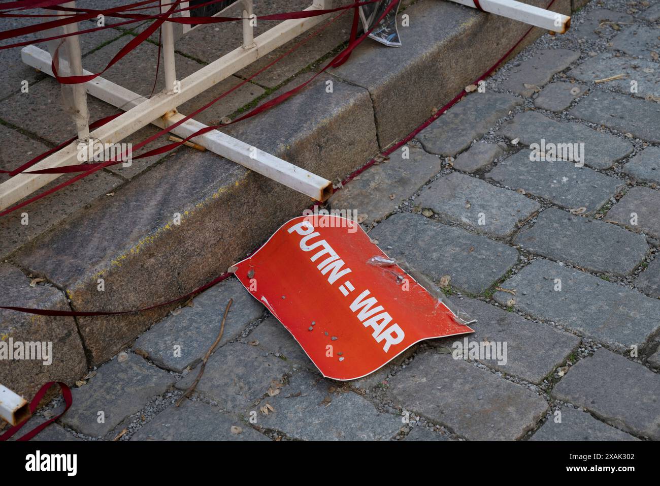 Antirussisches Protestzeichen, Tallinn, Estland Stockfoto