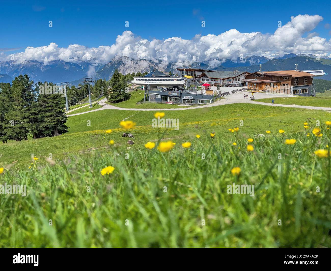 Europa, Österreich, Tirol, Ötztaler Alpen, Ötztal, Oetz, Acherkogelbahn Bergstation in Hochötz Stockfoto