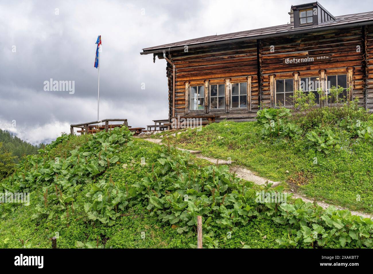 Europa, Deutschland, Bayern, Bayerische Alpen, Berchtesgaden, trübe Stimmung über der Gotzenalm Stockfoto