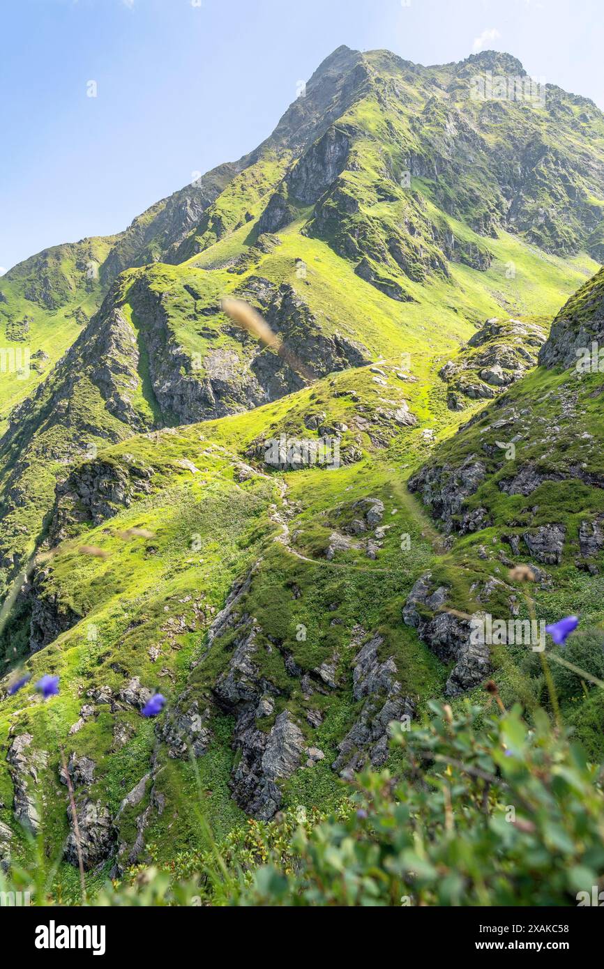 Europa, Österreich, Verwall, Vorarlberg, Montafon, Schruns, Berglandschaft am Vormarsch zur Wormser Hütte Stockfoto