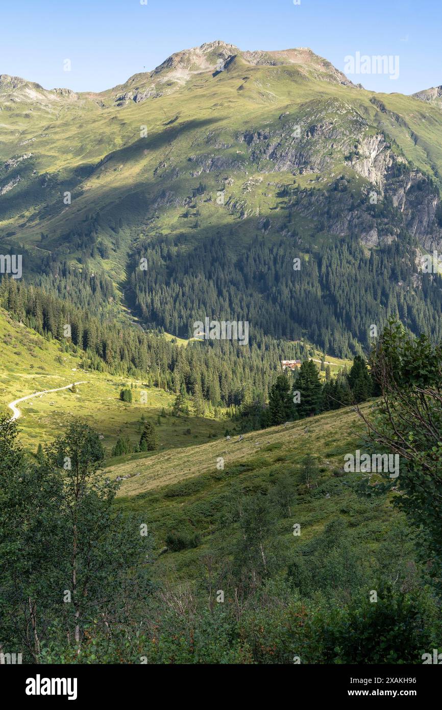 Europa, Österreich, Verwall, Tirol, St. Anton am Arlberg, Fasultal, Konstanzer Hütte am Kopf des Fasultals Stockfoto