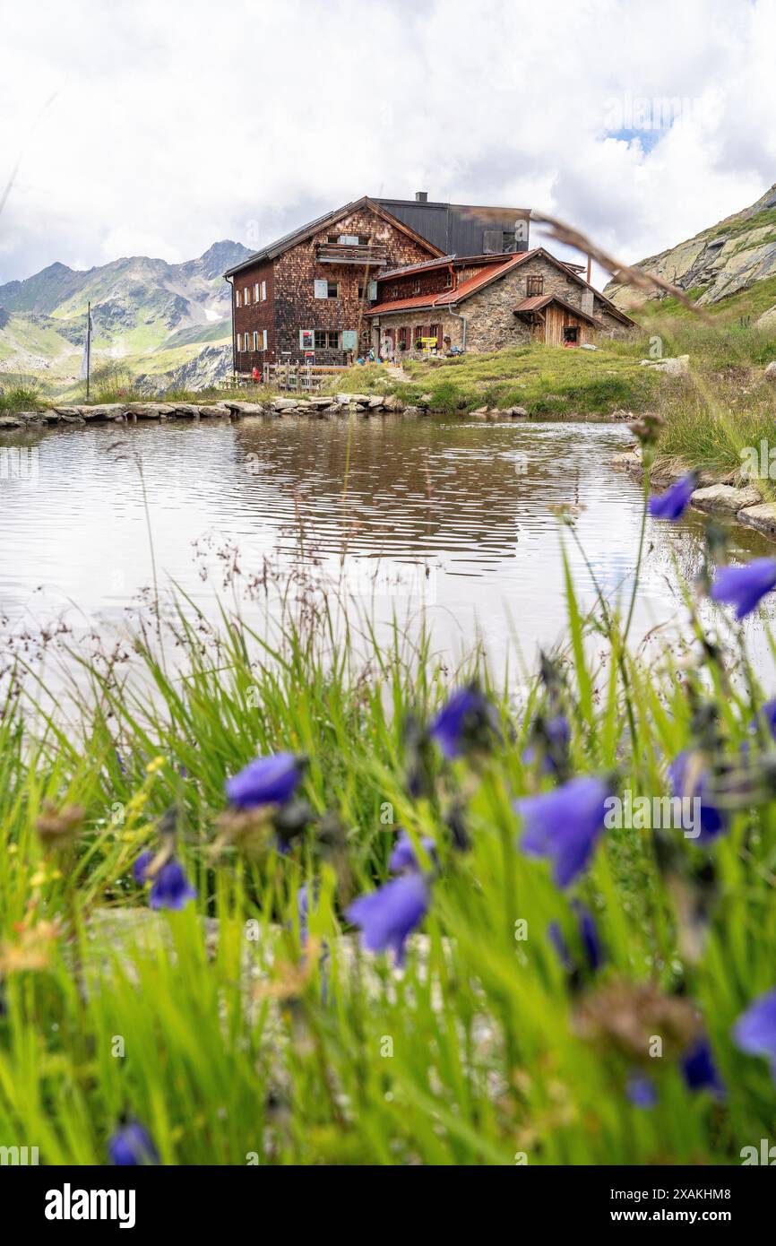 Europa, Österreich, Verwall, Tirol, Pettneu am Arlberg, Edmund-Graf-Hütte Stockfoto