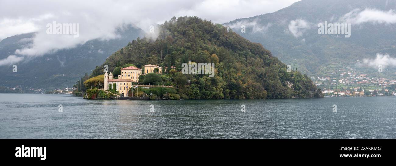 Berühmte Villa Balbianello am Comer See, Italien, ein berühmtes Filmset Stockfoto