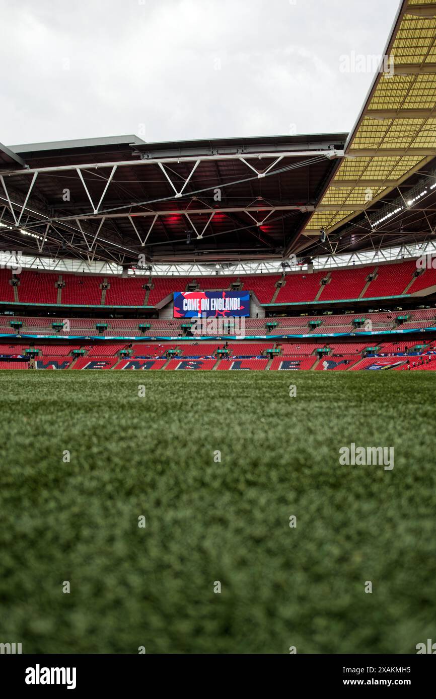 London, Großbritannien. Juni 2024. London, England, 07. Juni 2024: Stadion vor dem internationalen Freundschaftsspiel zwischen England und Island im Wembley Stadium in London, England. (Pedro Porru/SPP) Credit: SPP Sport Press Photo. /Alamy Live News Stockfoto