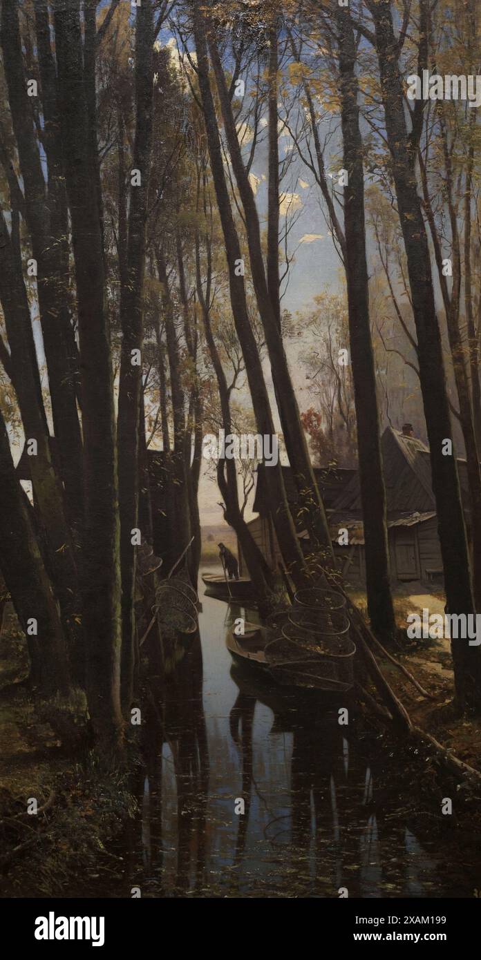 Julijs Feders (1838-1909). Lettischer Maler. Rückzug der Fischer, 1886. Öl auf Leinwand (142,5 x 81 cm). Lettisches Nationalmuseum für Kunst. Riga, Lettland. Stockfoto