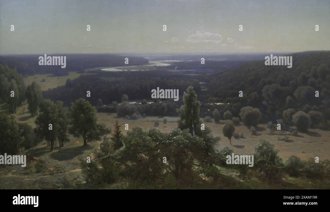 Julijs Feders (1838-1909). Lettischer Maler. Das Gauja-Tal, 1891. Öl auf Leinwand (101 x 173 cm). Lettisches Nationalmuseum für Kunst. Riga, Lettland. Stockfoto