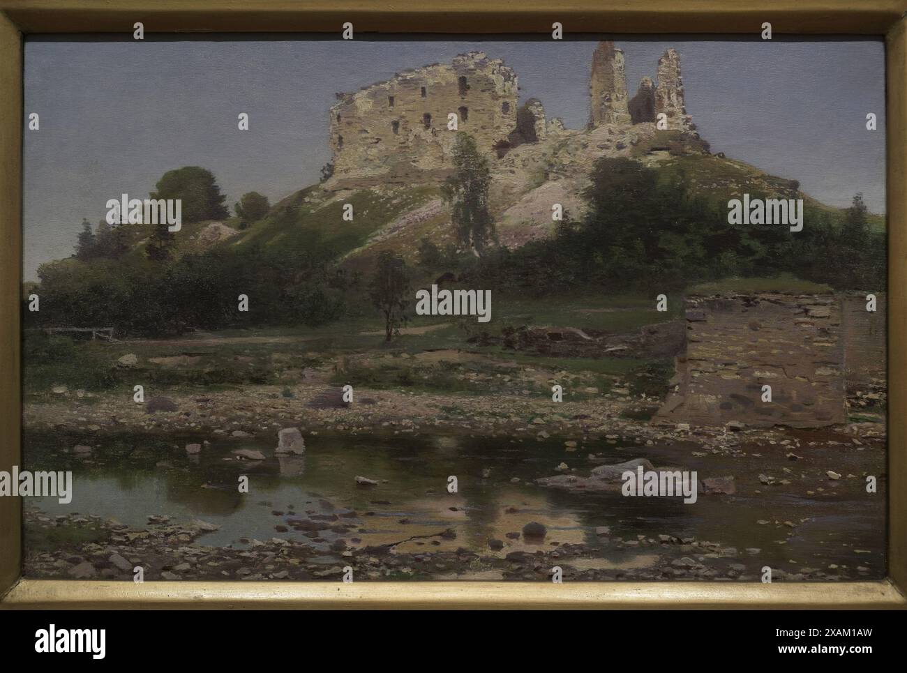 Julijs Feders (1838-1909). Lettischer Maler. Burgruinen Koknese, ca. 1904. Öl auf Leinwand und Karton (31,5 x 48 cm). Lettisches Nationalmuseum für Kunst. Riga, Lettland. Stockfoto