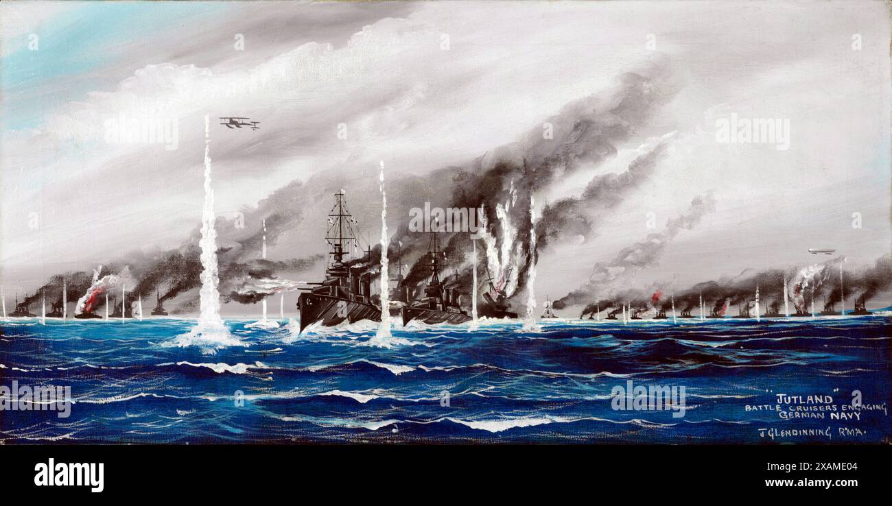 Jütland. Kampfkreuzer, Die Die Deutsche Marine Angreifen, 1916. Stockfoto