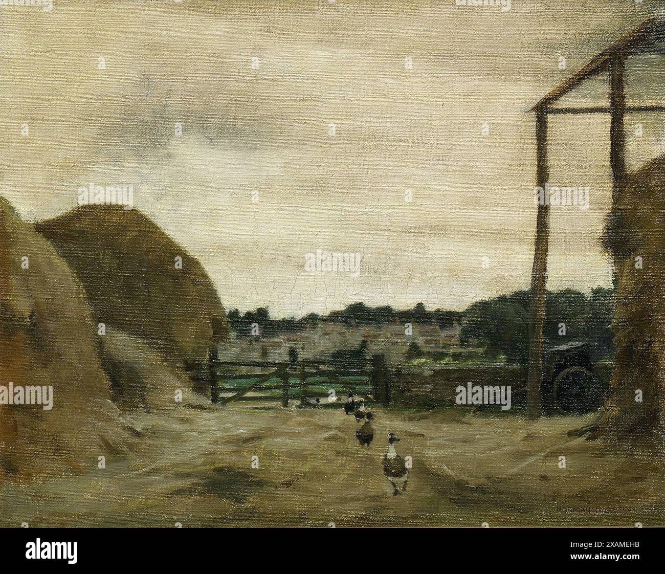 Burford von West Hall Hill, Farmyard, 1916. Stockfoto