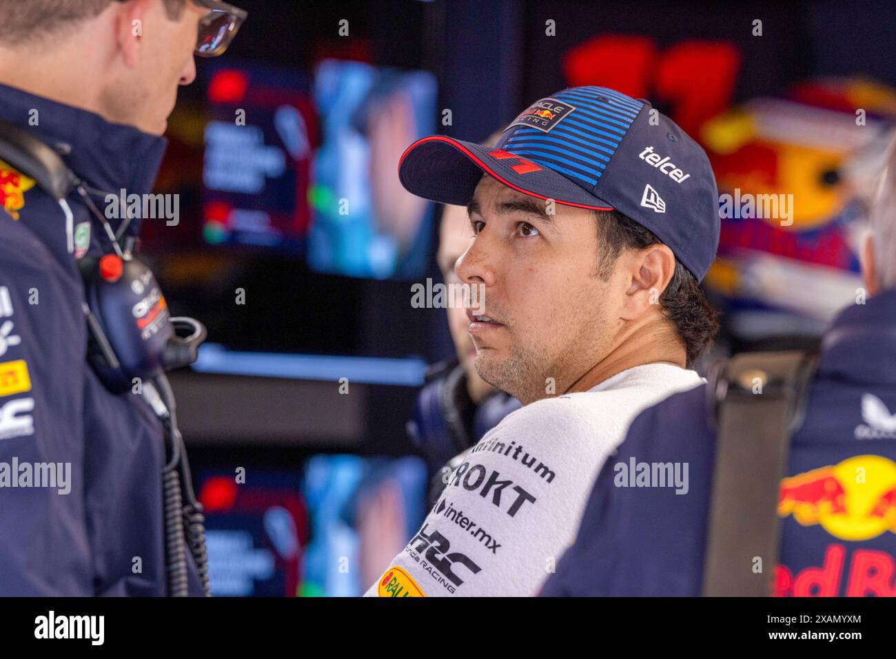 Sergio Perez (MEX) - Oracle Red Bull Racing - Red Bull RB20 - Honda RBPT während des Formel-1-AWS-Grand Prix du Canada 2024, Montreal, Quebec, Kanada, vom 6. Bis 9. Juni - Rang 9 von 24 der F1-Weltmeisterschaft 2024 Stockfoto