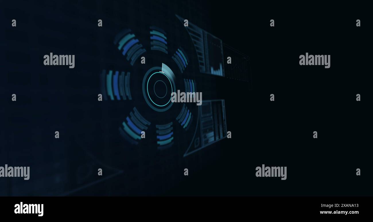 Bild des qr-Codes über digitale Schnittstelle, Kopierraum Stockfoto