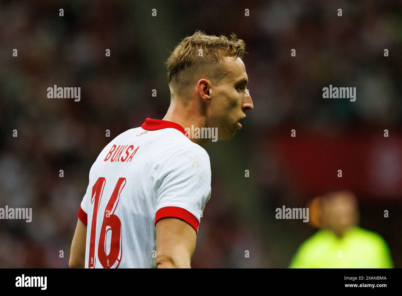 Adam Buksa während des Freundschaftsspiels zwischen Nationalmannschaften aus Polen und der Ukraine bei PGE Narodowy, Warschau, Polen Stockfoto