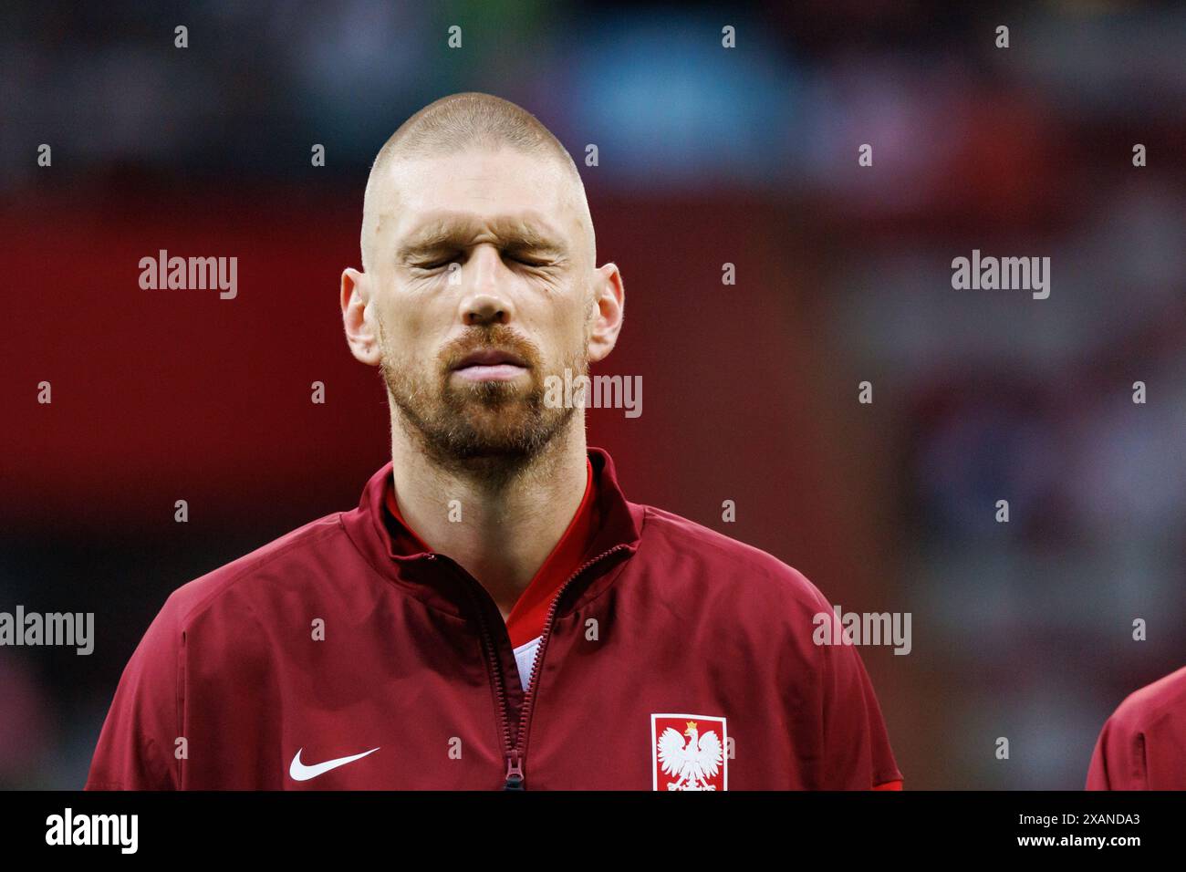 Bartosz Salamon während des Freundschaftsspiels zwischen Nationalmannschaften aus Polen und der Ukraine bei PGE Narodowy, Warschau, Polen Stockfoto