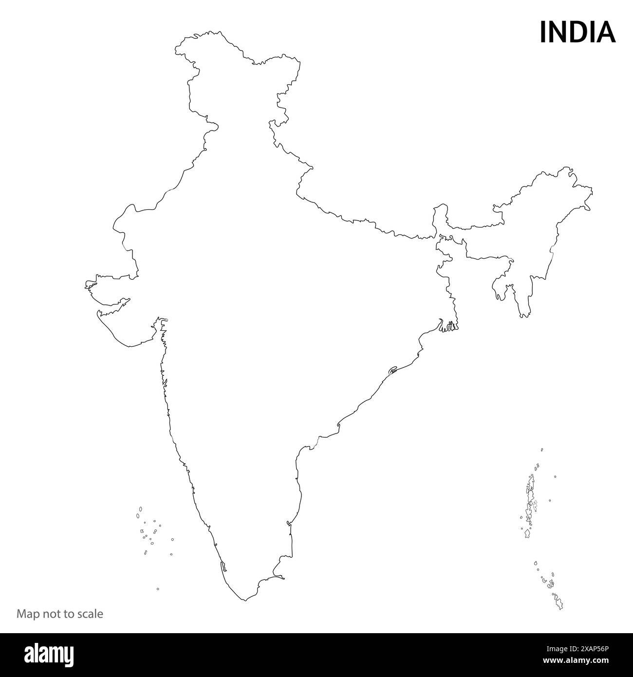 Indische Karte Umrissvektorillustration Stock Vektor