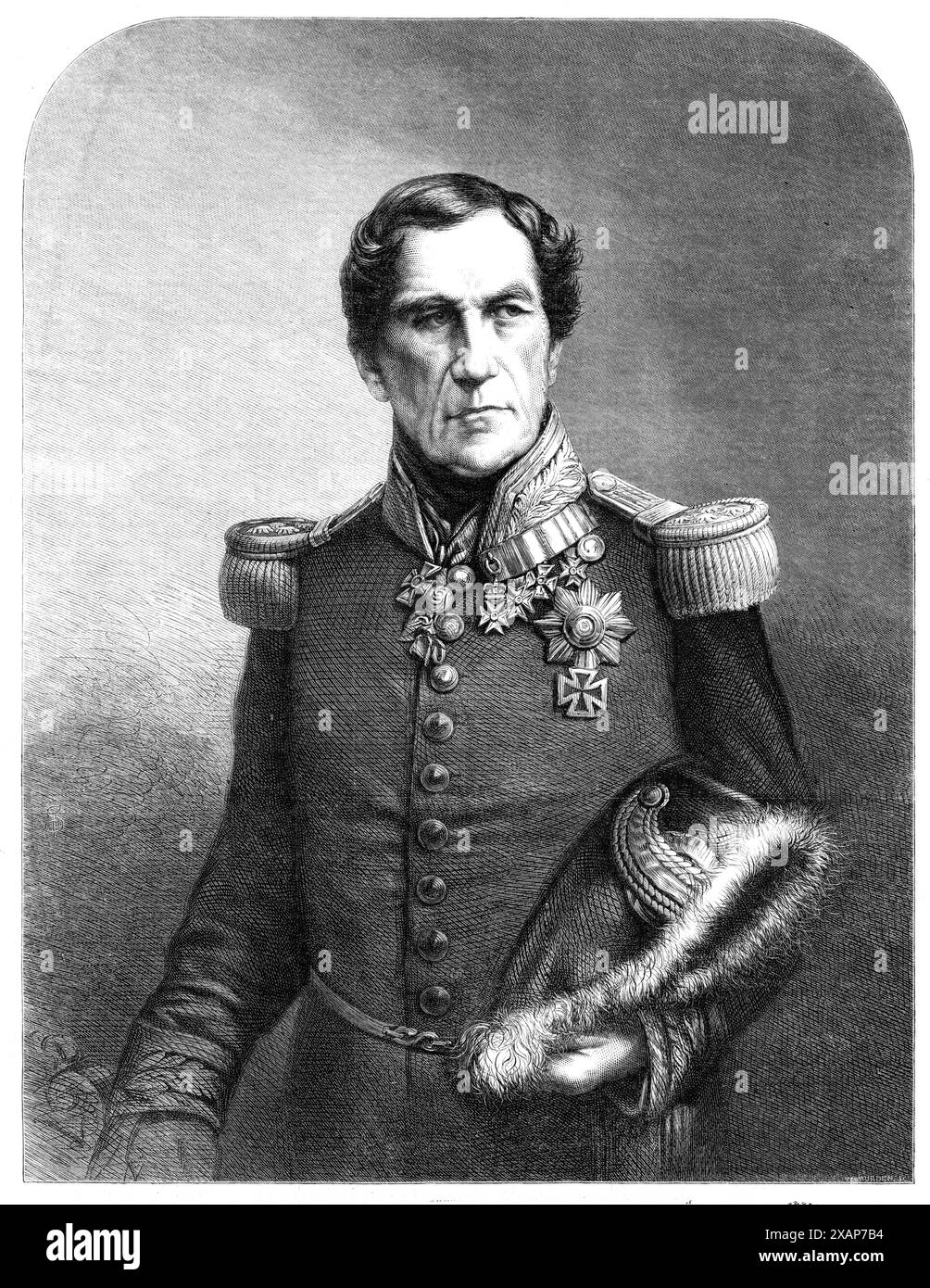 Der verstorbene König der Belgier, Leopold von Sachsen-Coburg, 1865. Leopold I. (1790–1865) war der erste König der Belgier, der vom 21. Juli 1831 bis zu seinem Tod 1865 regierte. Leopold übernahm einen auftrag in der Kaiserlichen Russischen Armee und kämpfte gegen Napoleon, nachdem französische Truppen Sachsen-Coburg während der Napoleonischen Kriege überrannt hatten. Nach Napoleons Niederlage zog Leopold nach Großbritannien, wo er 1816 Prinzessin Charlotte von Wales heiratete. 1831 nahm er nach der Unabhängigkeit des Landes 1830 den Thron Belgiens an. Aus Illustrated London News, 1865. Stockfoto