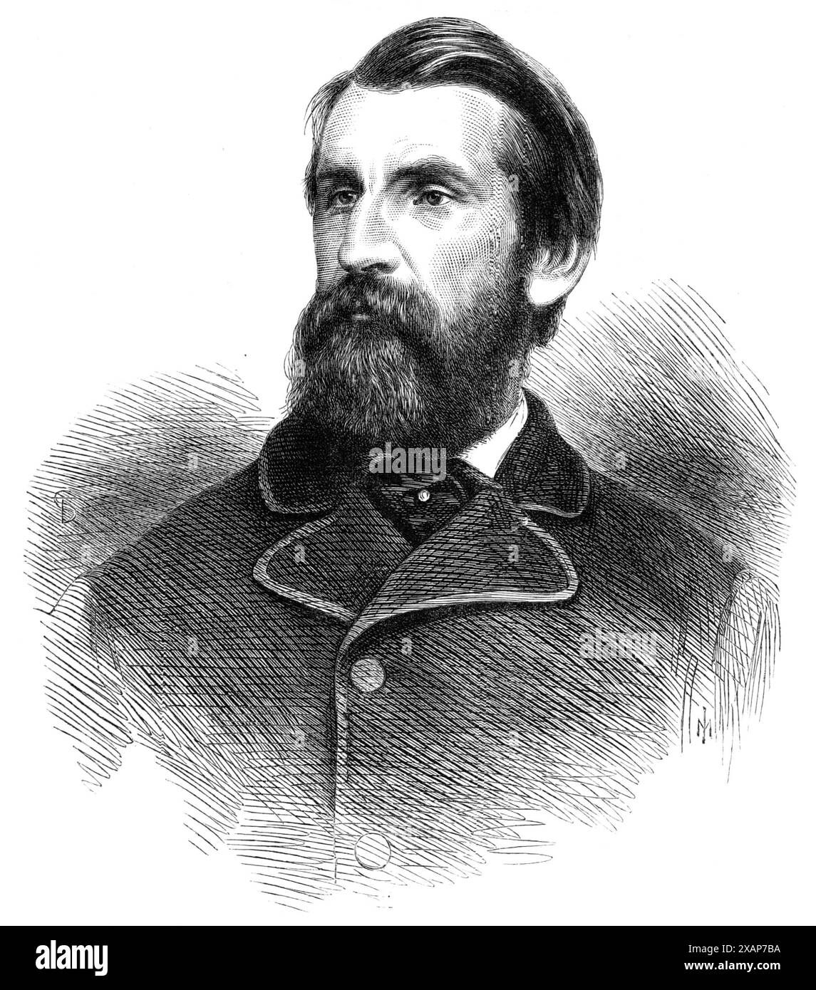 A. Oakley Hall, Bürgermeister von New York, 1869. Der heutige Bürgermeister von New York, die Hr. A. Oakey Hall, ist ein gebürtiger Einwohner dieser Stadt, aber ein Enkel von William Hall aus Yorkshire, England, und Mary ap Morgan, einer walisischen Dame, die 1780 in London heiratete und sofort in die Vereinigten Staaten emigrierte. Auf mütterlicher Seite stammt Mr. Hall von Captain John Oakey ab, einem der Regizide von Charles I. Mr. Hall hat erfolgreich in der New York Anwaltskammer geübt und hat oft das Amt eines Bezirksstaatsanwalts oder Staatsanwalts inne. Er ist ein aktiver Politiker und war früher Attac Stockfoto