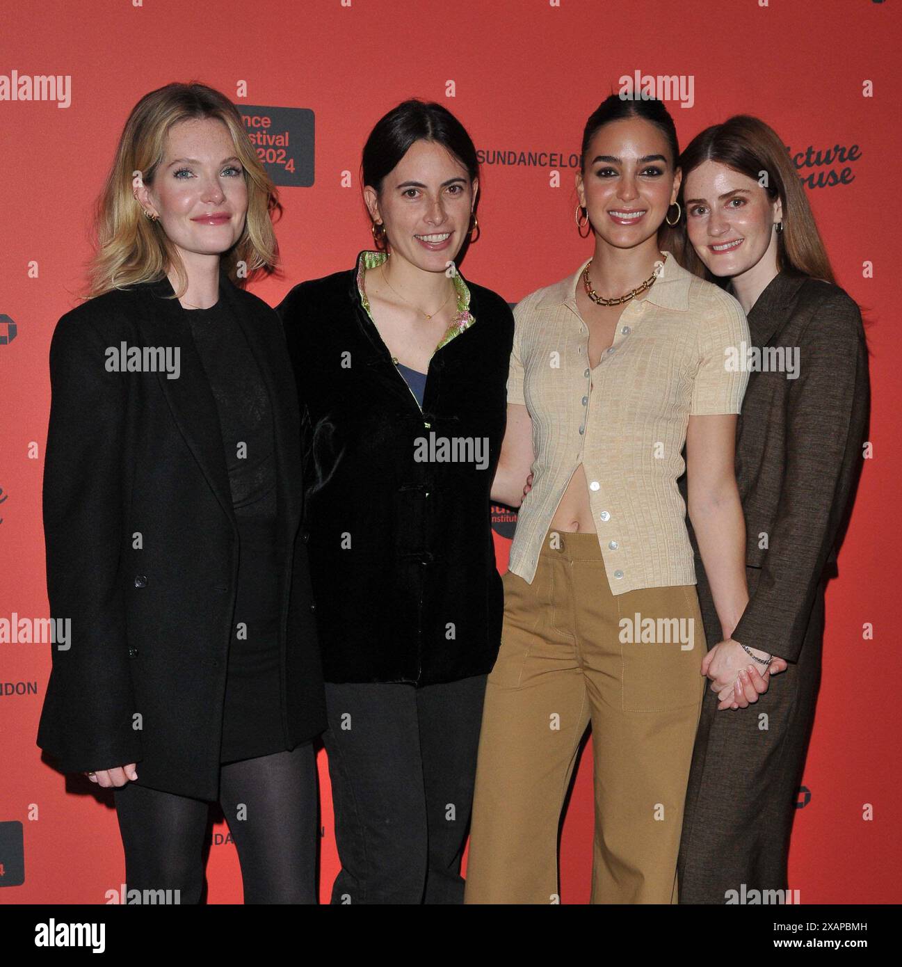 London, Großbritannien. Juni 2024. (L - R) Meghann Fahy, Caroline Lindy, Melissa Barrera und Kayla Foster bei der britischen Filmpremiere „Your Monster“, Sundance Film Festival London Day 2, Picturehouse Central, Ecke Shaftesbury Avenue und Great Windmill Street, am Freitag, den 7. Juni 2024 in London, England, Großbritannien. CAP/CAN ©CAN/Capital Pictures Credit: Capital Pictures/Alamy Live News Stockfoto