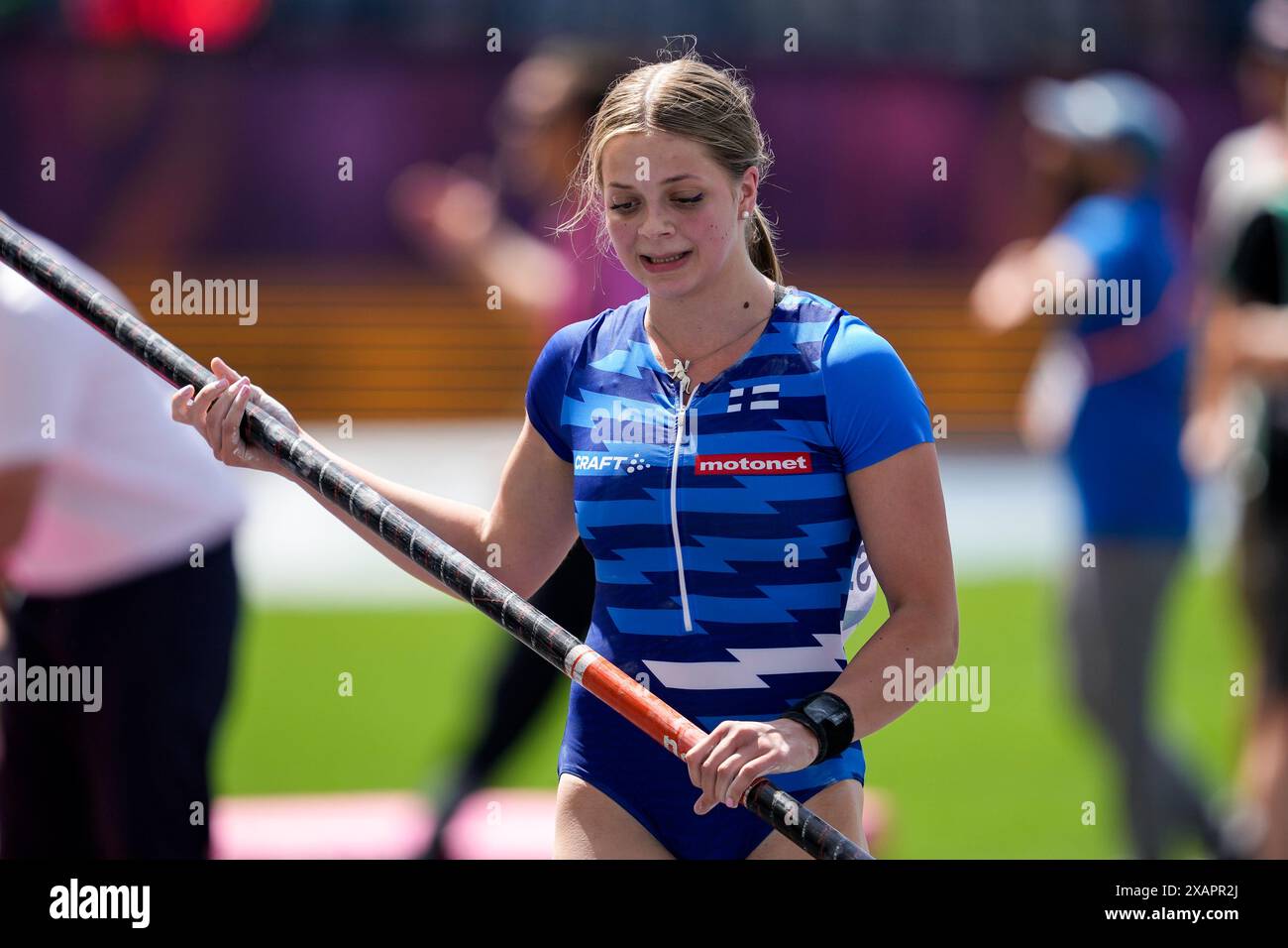 Rom, Italien. Juni 2024. Rom, Italien, 8. Juni 2024: Silja Andersson (Finnland) während der Stabhochsprung-Veranstaltung während der Leichtathletik-Europameisterschaft 2024 im Stadio Olimpico in Rom, Italien. (Daniela Porcelli/SPP) Credit: SPP Sport Press Photo. /Alamy Live News Stockfoto