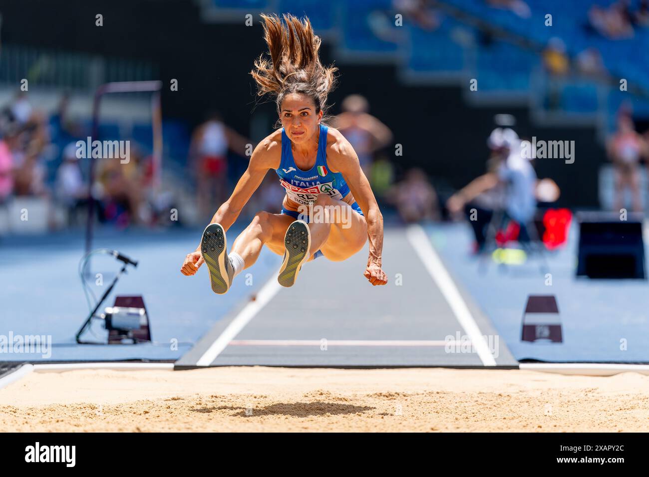 Rom, Italien. Juni 2024. ROM, ITALIEN - 8. JUNI: Sveva Gerevini aus Italien tritt am 2. Tag der Leichtathletik-Europameisterschaft Rom 2024 im Stadio Olimpico am 8. Juni 2024 in Rom an. (Foto: Joris Verwijst/BSR Agency) Credit: BSR Agency/Alamy Live News Stockfoto