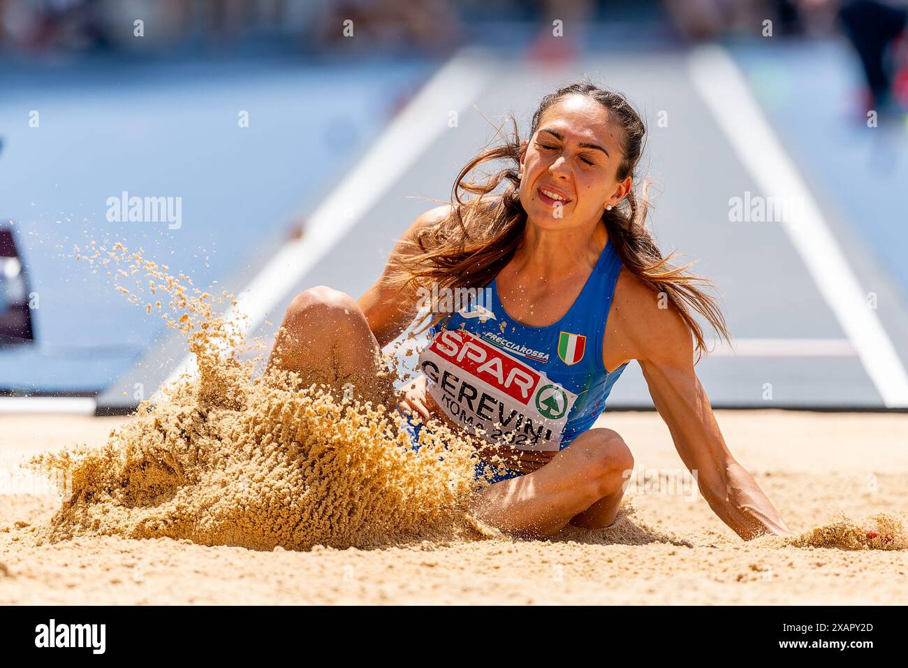 Rom, Italien. Juni 2024. ROM, ITALIEN - 8. JUNI: Sveva Gerevini aus Italien tritt am 2. Tag der Leichtathletik-Europameisterschaft Rom 2024 im Stadio Olimpico am 8. Juni 2024 in Rom an. (Foto: Joris Verwijst/BSR Agency) Credit: BSR Agency/Alamy Live News Stockfoto