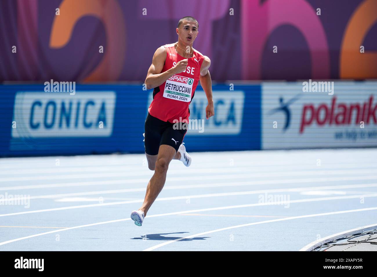 Rom, Italien. Juni 2024. Rom, Italien, 8. Juni 2024: Ricky Petrucciani (Schweiz) während der 400-Meter-Veranstaltung während der Leichtathletik-Europameisterschaft 2024 im Stadio Olimpico in Rom, Italien. (Daniela Porcelli/SPP) Credit: SPP Sport Press Photo. /Alamy Live News Stockfoto