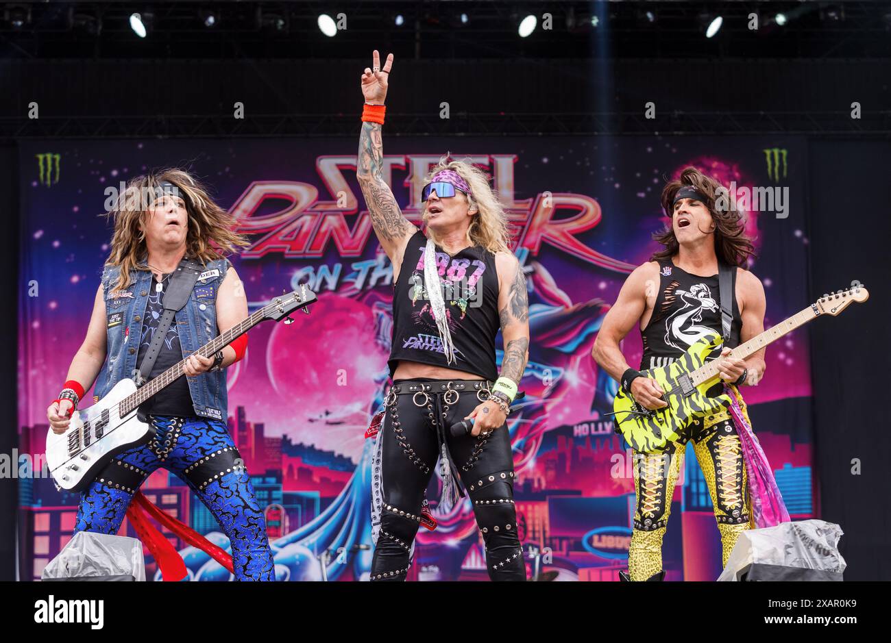 Norje, Schweden, 8. Juni 2024 STEEL PANTHER (US) tritt beim Sweden Rock Festival auf Credit: PEO Mšller/Alamy Live News Stockfoto