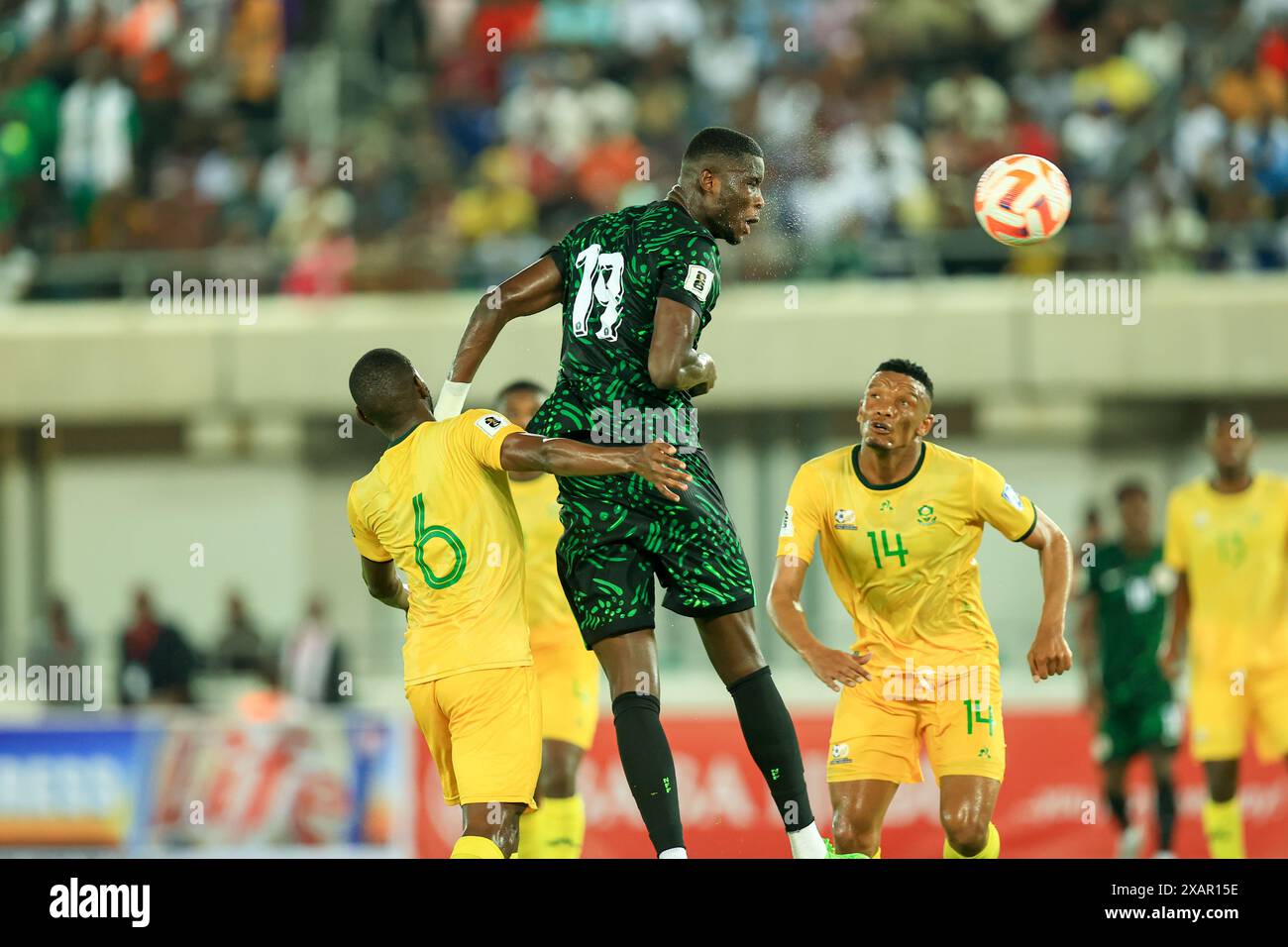 Uyo, Nigeria, 7. Juni 2024, Nigeria gegen Südafrika. Qualifikation zur FIFA-Weltmeisterschaft 2026. Paul Onuachu. Credit: Victor Modo Credit: Victor Modo/Alamy Live News Stockfoto