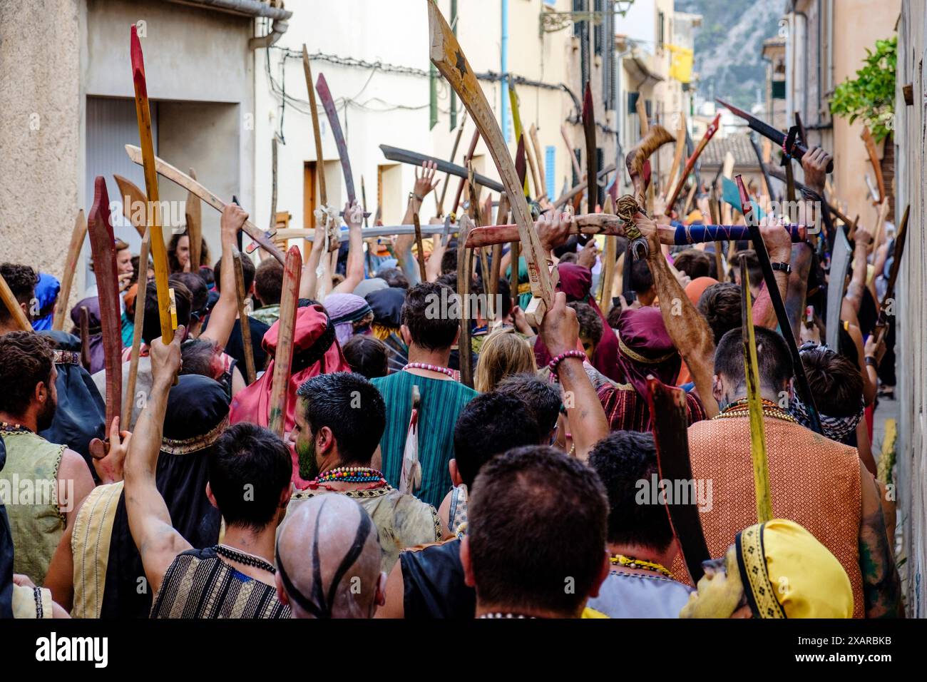 Mauren und Christen, Festival von La Patrona, Pollenca, Mallorca, balearen Inseln, Spanien. Stockfoto