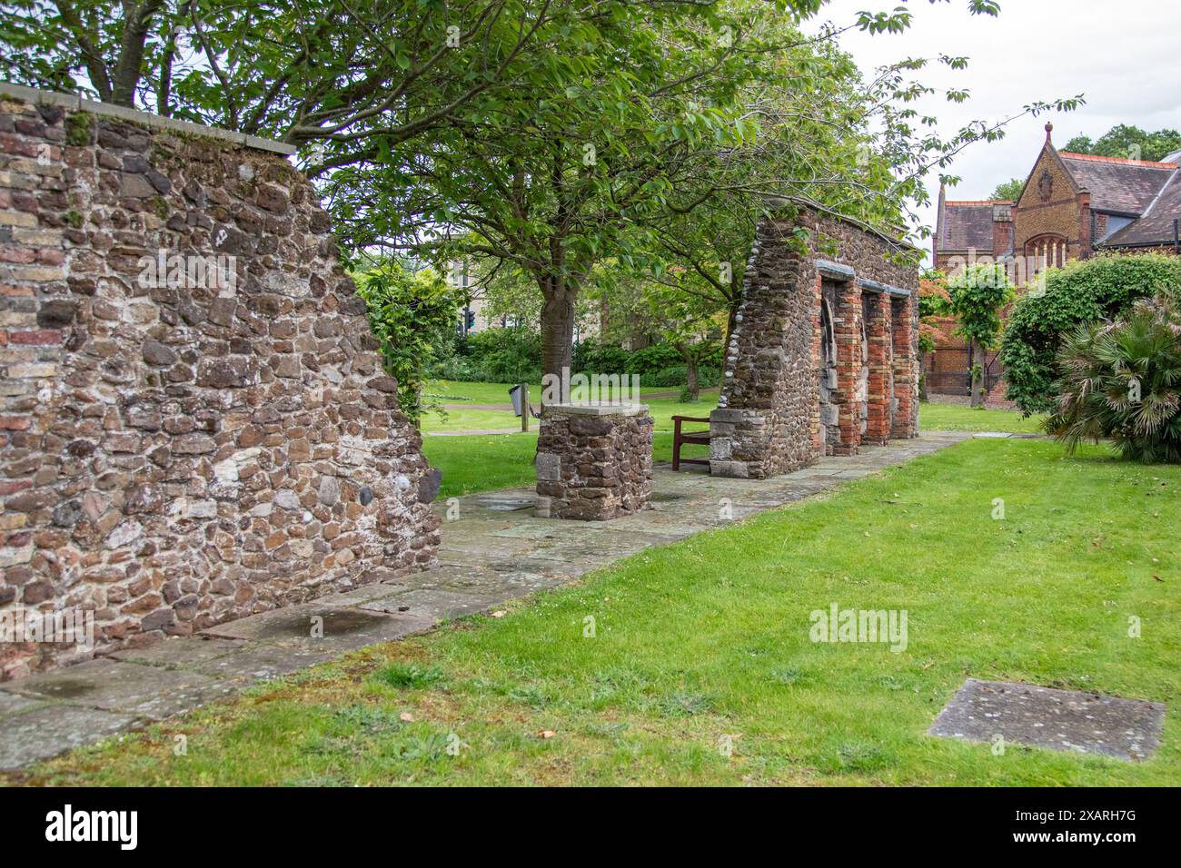 Mittelalterliche Bank Lane Bögen, Tower Gardens, Kings Lynn, Norfolk Stockfoto