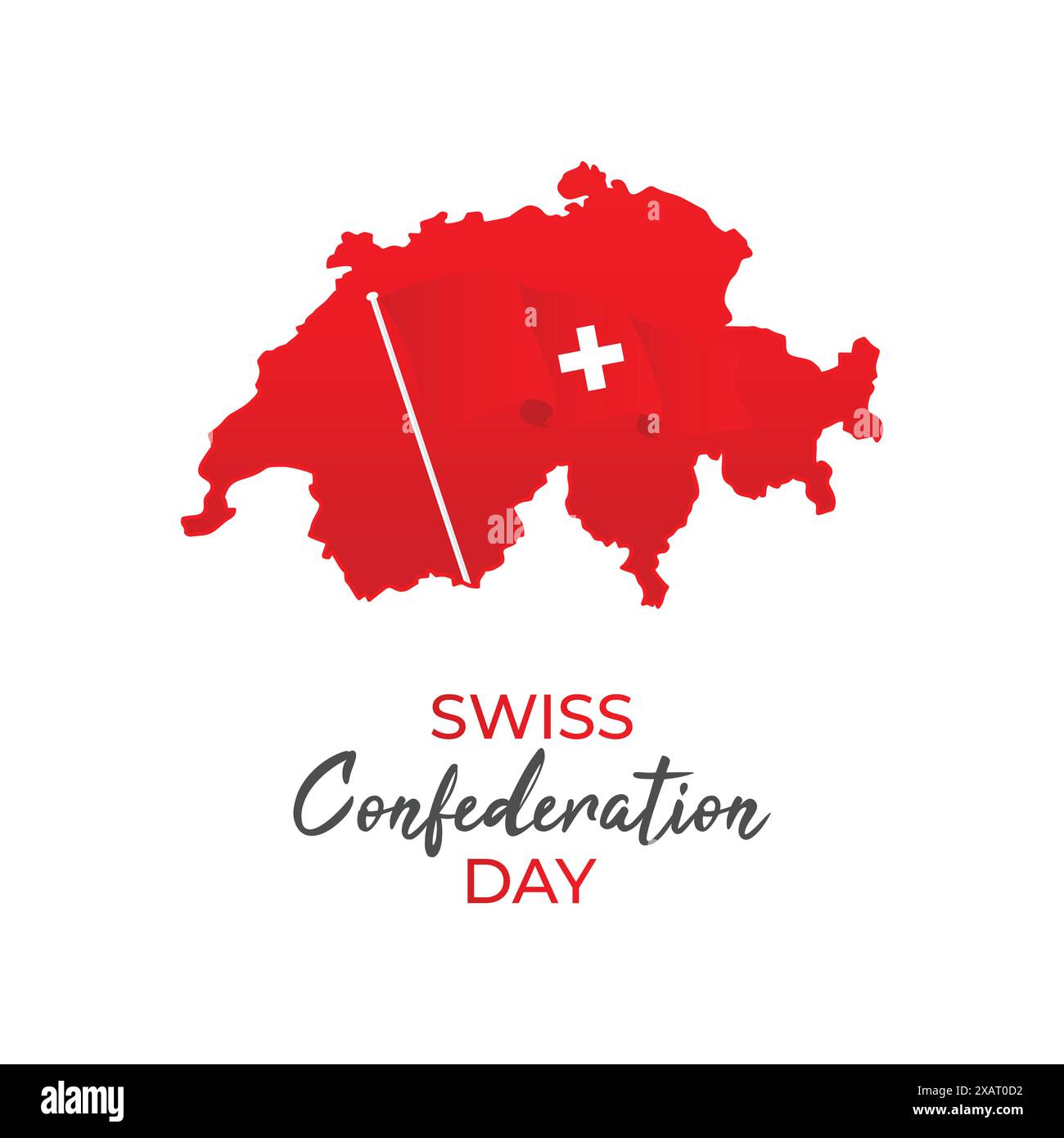 Poster zum Tag der Schweizerischen Eidgenossenschaft mit Schweizer Flagge. Vektordarstellung Stock Vektor