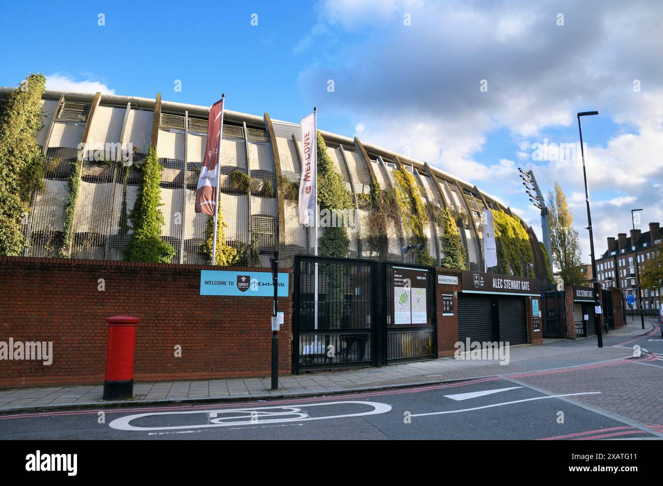 Das Kennington Oval Cricketstadion in Lambeth. Das Kia Oval ist ein großes Cricketstadion im Süden Londons und Heimstadion des Surrey County Cricket Club. UK Stockfoto