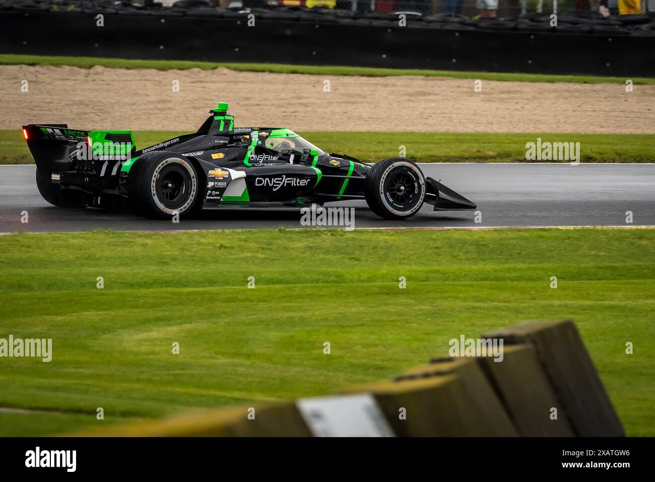 Elkhart Lake, Wi, USA. Juni 2024. ROMAIN GROSJEAN (77) aus Genf, Schweiz, qualifiziert sich für den XPEL Grand Prix auf der Road America in Elkhart Lake, WI. (Kreditbild: © Walter G. Arce Sr./ASP via ZUMA Press Wire) NUR REDAKTIONELLE VERWENDUNG! Nicht für kommerzielle ZWECKE! Stockfoto