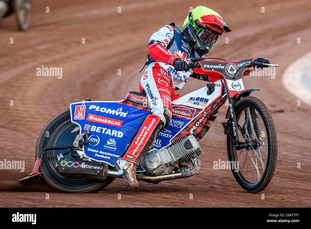 Dan Bewley in Aktion beim Attis Insurance Sports Division British Speedway Championship Finale im National Speedway Stadium, Manchester am Samstag, den 8. Juni 2024. (Foto: Ian Charles | MI News) Credit: MI News & Sport /Alamy Live News Stockfoto