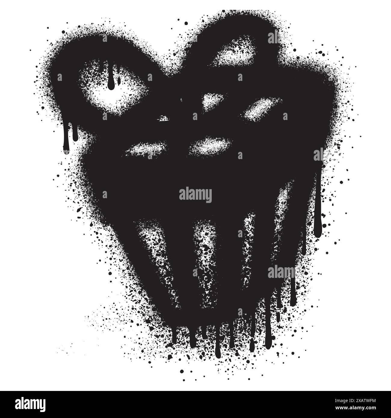 Geburtstagsgeschenke im urbanen Graffiti-Stil mit schwarzer Sprühfarbe. Vektorabbildung. Stock Vektor