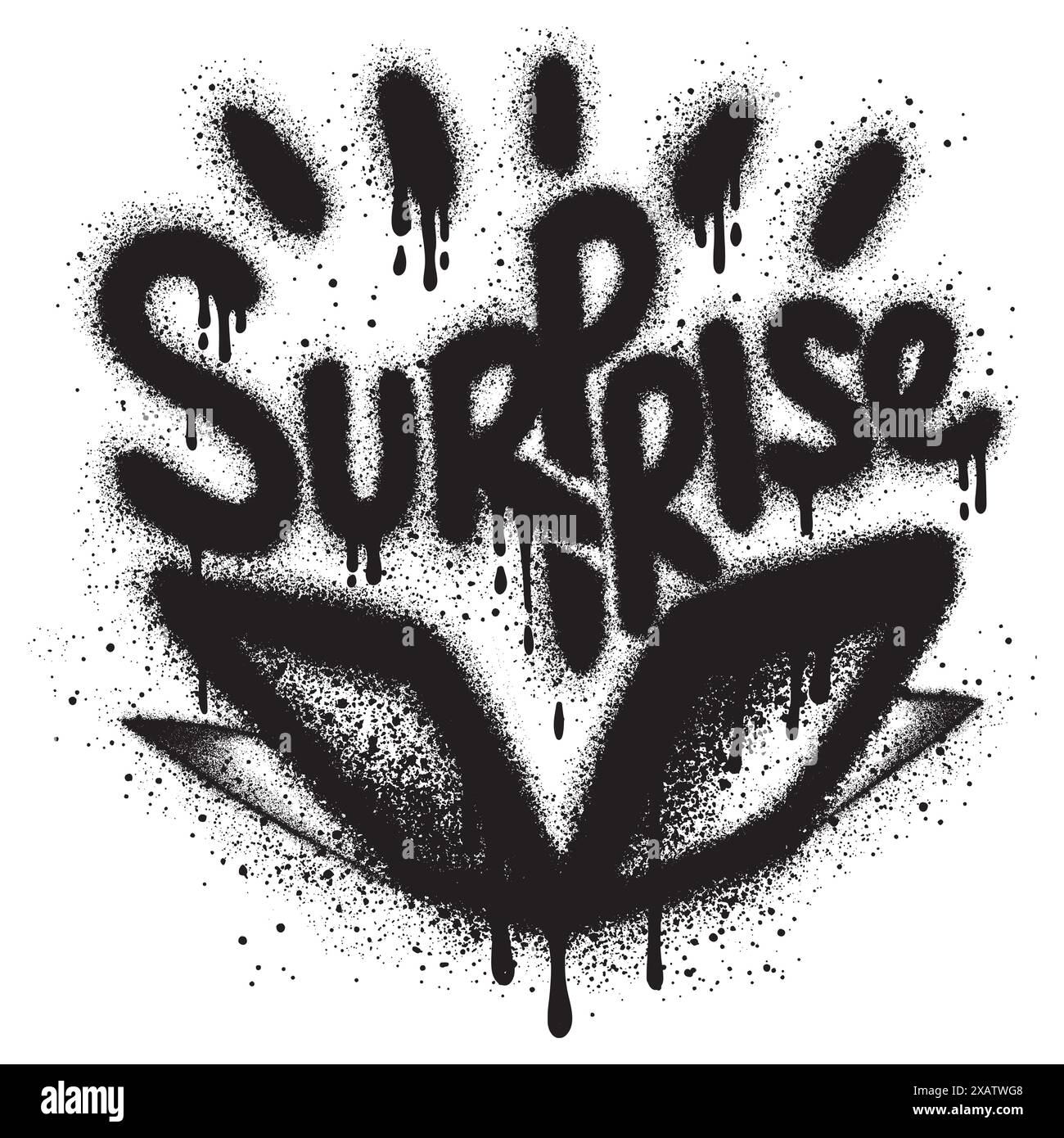 Geburtstagsgeschenke im urbanen Graffiti-Stil mit schwarzer Sprühfarbe. Vektorabbildung. Stock Vektor