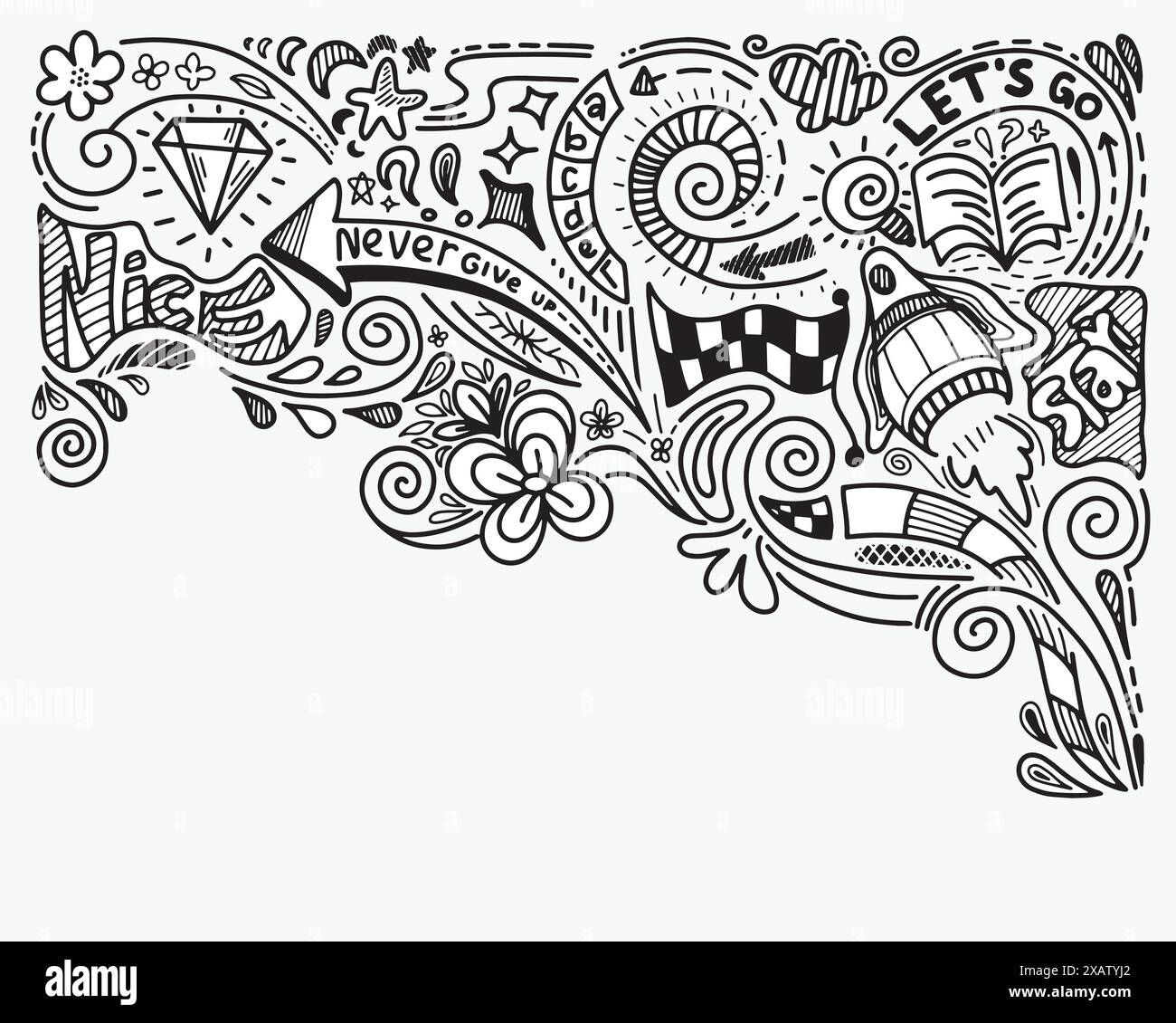 Handgezeichnete kreative Kunst Kritzeldesign Konzept, Business Konzept Illustration und es kann auch für Wand Graffiti Kunst sein. Stock Vektor