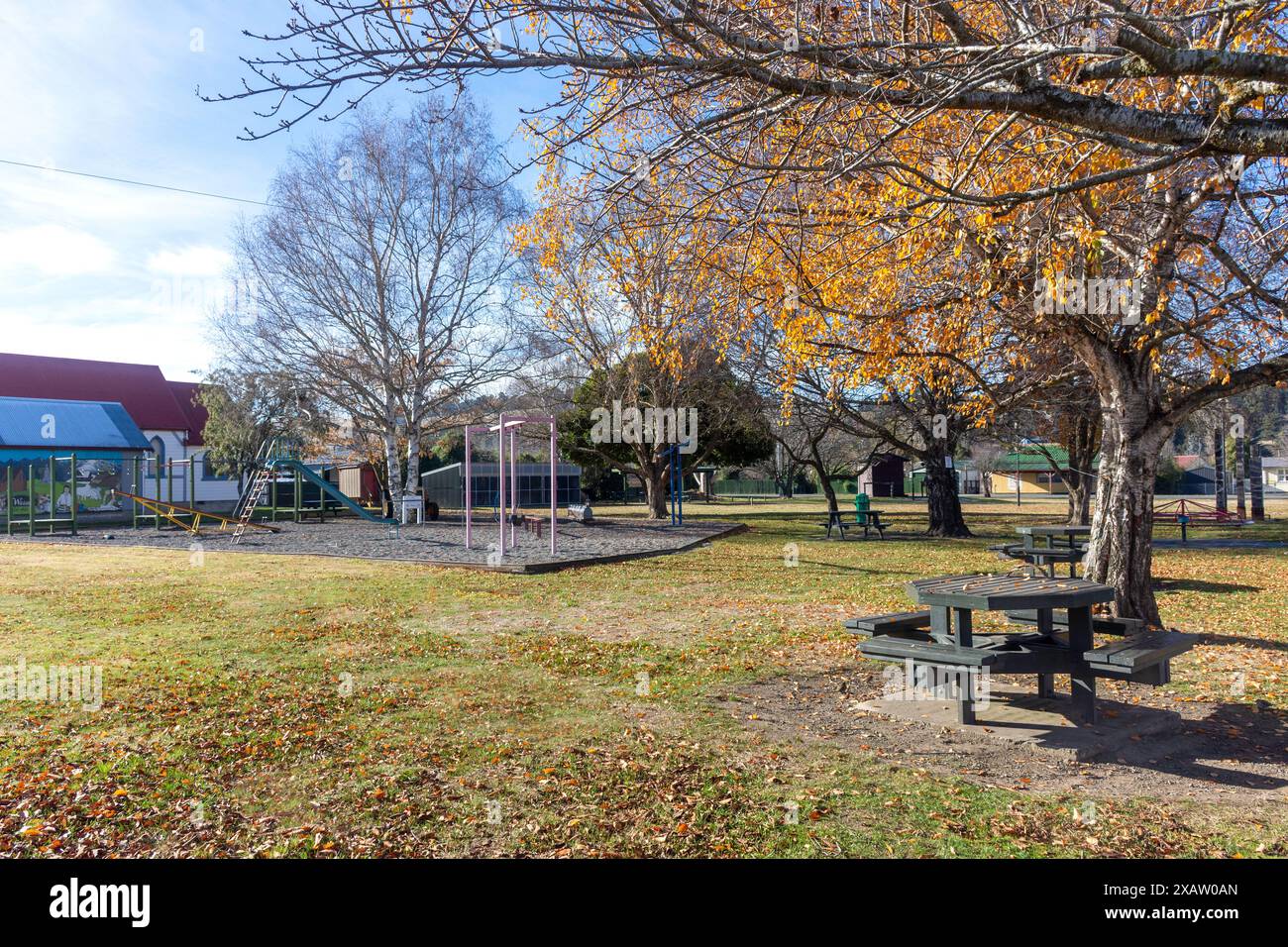 The Village Green, State Highway 70, Waiau, Hurunui District, North Canterbury, Region Canterbury, Südinsel, Neuseeland Stockfoto