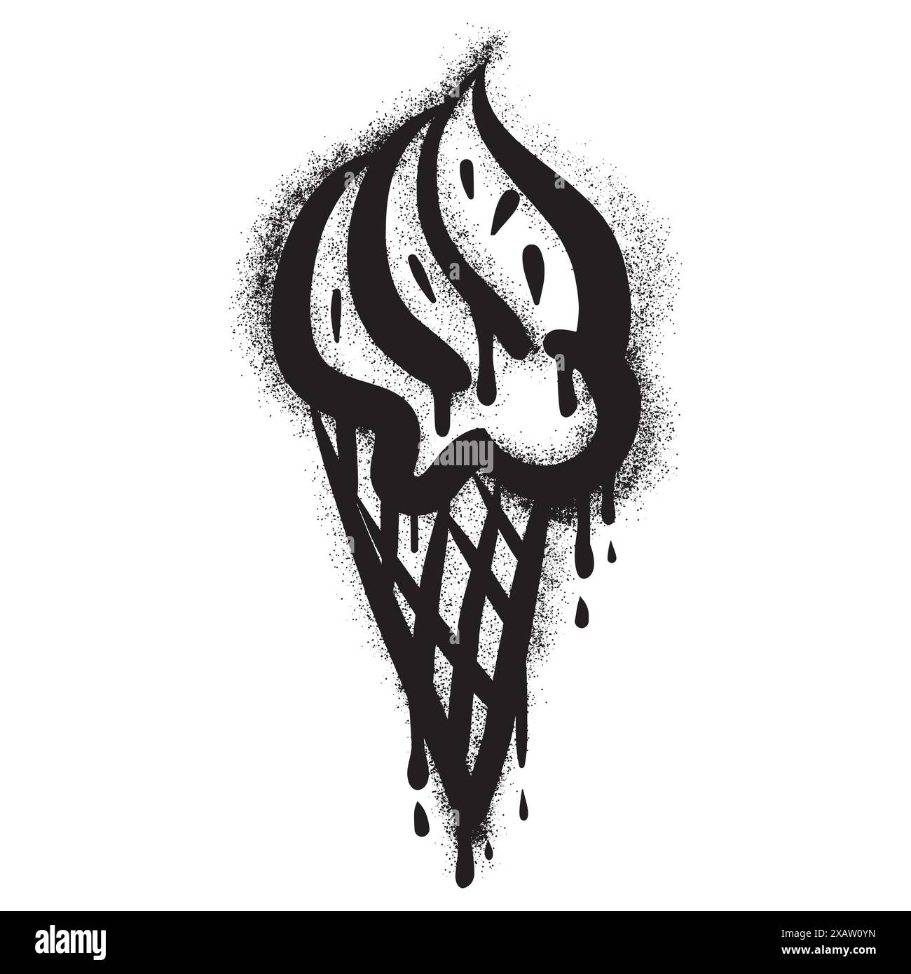 Burger-Logo im urbanen Graffiti-Stil mit schwarzer Sprühfarbe. Vektorabbildung. Stock Vektor