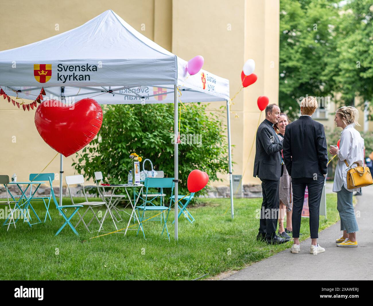 Die schwedische Kirche nahm am schwedischen Nationalfeiertag im OLAI-Park in Norrköping Teil. Stockfoto