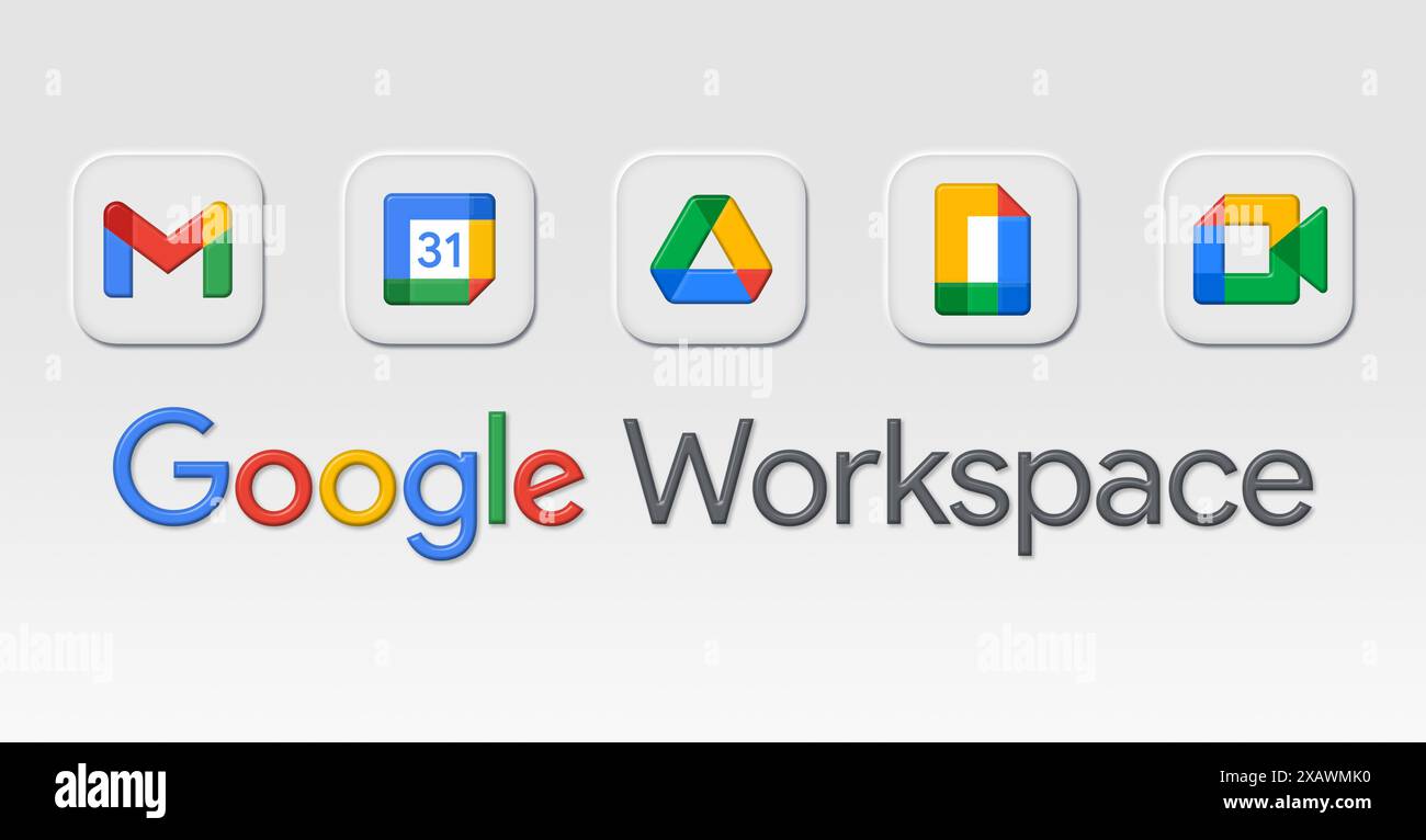 Google Workspace-Anwendung Stockfoto