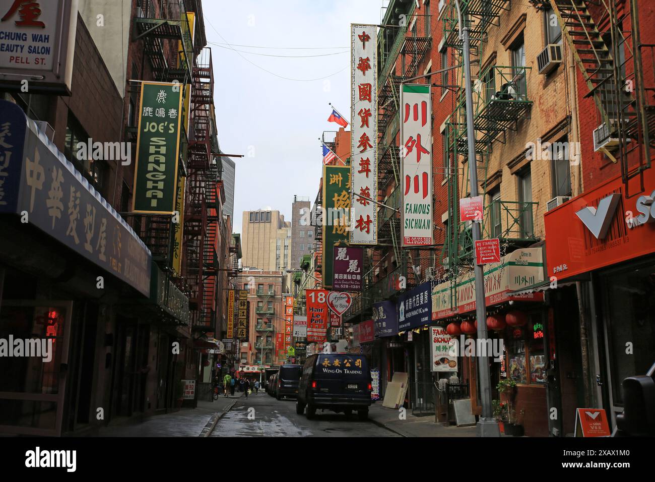 Blick auf die New york chinatown Street, bayard Street, in der Nähe von Manhattan, CANAL STREET, Stockfoto