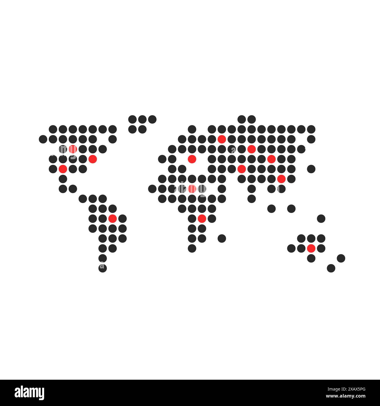 Globales Problem mit Weltkarte aus Punkten Stock Vektor